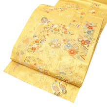 画像をギャラリービューアに読み込む, 袋帯 フォーマル 六通 ゴールド 鶴 礼装用 帯 長嶋成織物 扇 松 菊 花 宝尽くし 仕立て上がり 留袖 色留袖 訪問着 新品 未使用 日本製 レディース 女性 着物 結婚式 パーティー 園遊会 式典 和装 和服 正絹 送料無料