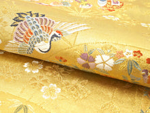 画像をギャラリービューアに読み込む, 袋帯 フォーマル 六通 ゴールド 鶴 礼装用 帯 長嶋成織物 扇 松 菊 花 宝尽くし 仕立て上がり 留袖 色留袖 訪問着 新品 未使用 日本製 レディース 女性 着物 結婚式 パーティー 園遊会 式典 和装 和服 正絹 送料無料