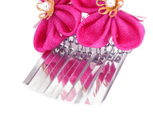 画像をギャラリービューアに読み込む, 七五三 髪飾り 2点セット ちりめん 3歳 7歳 ピンク・白色 梅 髪かざり つまみ細工 子供 着物 和装 和小物 キッズ 女の子 コサージュ パッチンどめ ヘアクリップ