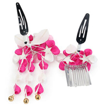 画像をギャラリービューアに読み込む, 七五三 髪飾り 2点セット ちりめん 3歳 7歳 ピンク・白色 梅 髪かざり つまみ細工 子供 着物 和装 和小物 キッズ 女の子 コサージュ パッチンどめ ヘアクリップ