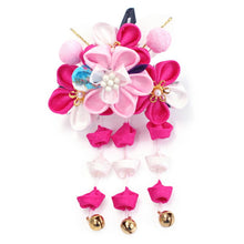 画像をギャラリービューアに読み込む, 七五三 髪飾り 2点セット ちりめん 3歳 7歳 ピンク・白色 梅 髪かざり つまみ細工 子供 着物 和装 和小物 キッズ 女の子 コサージュ パッチンどめ ヘアクリップ