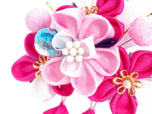 画像をギャラリービューアに読み込む, 七五三 髪飾り 2点セット ちりめん 3歳 7歳 ピンク・白色 梅 髪かざり つまみ細工 子供 着物 和装 和小物 キッズ 女の子 コサージュ パッチンどめ ヘアクリップ