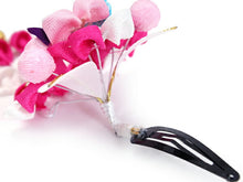 画像をギャラリービューアに読み込む, 七五三 髪飾り 2点セット ちりめん 3歳 7歳 ピンク・白色 梅 髪かざり つまみ細工 子供 着物 和装 和小物 キッズ 女の子 コサージュ パッチンどめ ヘアクリップ