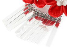 画像をギャラリービューアに読み込む, 七五三 髪飾り 2点セット ちりめん 3歳 7歳 赤・白・ピンク色 梅 髪かざり つまみ細工 子供 着物 和装 和小物 キッズ 女の子 コサージュ パッチンどめ ヘアクリップ