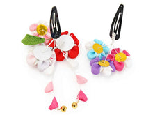 画像をギャラリービューアに読み込む, 七五三 髪飾り 2点セット ちりめん 3歳 7歳 ピンク 水色 梅 髪かざり 紫 白 つまみ細工 子供 着物 和装 和小物 キッズ 女の子 コサージュ パッチンどめ ヘアクリップ