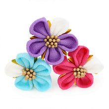画像をギャラリービューアに読み込む, 七五三 髪飾り 2点セット ちりめん 3歳 7歳 ピンク 水色 梅 髪かざり 紫 白 つまみ細工 子供 着物 和装 和小物 キッズ 女の子 コサージュ パッチンどめ ヘアクリップ