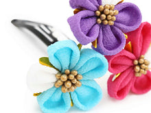 画像をギャラリービューアに読み込む, 七五三 髪飾り 2点セット ちりめん 3歳 7歳 ピンク 水色 梅 髪かざり 紫 白 つまみ細工 子供 着物 和装 和小物 キッズ 女の子 コサージュ パッチンどめ ヘアクリップ