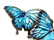 画像をギャラリービューアに読み込む, 帯留 蝶 オオルリ 単品 三分紐を通す シンプル 和 可愛い 帯留め 帯どめ 軽量 小紋 洒落着 色無地 パーティー オールシーズン カジュアル 母の日 プレゼント ギフト 贈り物 和装小物 着物 和服 和装 帯飾り SUU 日本製 アクセサリー あす楽