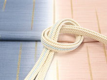 画像をギャラリービューアに読み込む, 帯揚げ 帯締め セット 絹 セミフォーマル カジュアル 平組 青 渋ピンク 二色ぼかし 金線 帯あげ 白 水色 帯〆 日本製 金 色無地 付け下げ 小紋 パーティー 和装小物 着付け小物 着物 和 送料無料