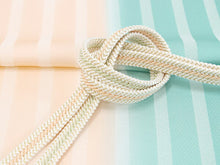 画像をギャラリービューアに読み込む, 帯揚げ 帯締め セット 絹 カジュアル 平組 オレンジ 緑 二色ぼかし 縞 帯あげ 抹茶 オレンジ 帯〆 丹後ちりめん 日本製 金 色無地 小紋 パーティー 和装小物 着付け小物 着物 和 送料無料