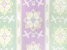 画像をギャラリービューアに読み込む, 名古屋帯 単品 正絹 仕立て付き 九寸 白地 花 なごや帯 鳥 縦縞 黄緑 薄紫 六通 カジュアル 西陣織 酒井守謹製 証紙付き 女性 レディース 着物 和装 和服 新品 日本製 送料無料