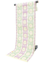 画像をギャラリービューアに読み込む, 名古屋帯 単品 正絹 仕立て付き 九寸 白地 花 なごや帯 鳥 縦縞 黄緑 薄紫 六通 カジュアル 西陣織 酒井守謹製 証紙付き 女性 レディース 着物 和装 和服 新品 日本製 送料無料