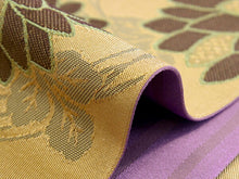 画像をギャラリービューアに読み込む, 半幅帯 単品 からし色 菊 細帯 紫 縞 リバーシブル カジュアル レディース アレンジ 半巾帯 四寸 京紫織 日本製 女性 和装 和服 モダン あす楽