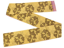 画像をギャラリービューアに読み込む, 半幅帯 単品 からし色 菊 細帯 紫 縞 リバーシブル カジュアル レディース アレンジ 半巾帯 四寸 京紫織 日本製 女性 和装 和服 モダン あす楽