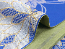 画像をギャラリービューアに読み込む, 半幅帯 単品 青 菊 細帯 抹茶 緑 縞 リバーシブル カジュアル レディース アレンジ 半巾帯 四寸 京紫織 日本製 女性 和装 和服 モダン あす楽