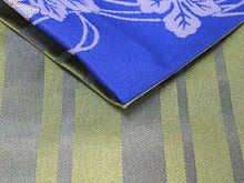 画像をギャラリービューアに読み込む, 半幅帯 単品 青 菊 細帯 抹茶 緑 縞 リバーシブル カジュアル レディース アレンジ 半巾帯 四寸 京紫織 日本製 女性 和装 和服 モダン あす楽