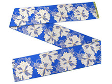 画像をギャラリービューアに読み込む, 半幅帯 単品 青 菊 細帯 抹茶 緑 縞 リバーシブル カジュアル レディース アレンジ 半巾帯 四寸 京紫織 日本製 女性 和装 和服 モダン あす楽