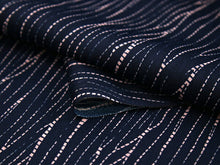 画像をギャラリービューアに読み込む, 着物 洗える着物 フルオーダー 仕立て付 小紋 濃紺 雨縞 東レシルック 反物 ピンク 縞 和装 和服 袷 単衣 春 秋 冬 レディース 女性 きもの 羽織 コート カジュアル 上品 TORAY sillook 送料無料