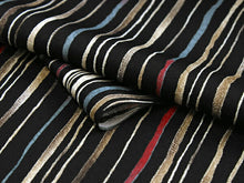 画像をギャラリービューアに読み込む, 着物 洗える着物 フルオーダー 仕立て付 小紋 黒 よろけ縞 東レシルック 反物 ストライプ 和装 和服 袷 単衣 春 秋 冬 レディース 女性 きもの 羽織 コート カジュアル 上品 TORAY sillook 大久保信子 送料無料