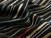 画像をギャラリービューアに読み込む, 着物 洗える着物 フルオーダー 仕立て付 小紋 黒 よろけ縞 東レシルック 反物 ストライプ 和装 和服 袷 単衣 春 秋 冬 レディース 女性 きもの 羽織 コート カジュアル 上品 TORAY sillook 大久保信子 送料無料