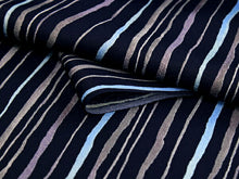 画像をギャラリービューアに読み込む, 着物 洗える着物 フルオーダー 仕立て付 小紋 紺 よろけ縞 東レシルック 反物 ストライプ 和装 和服 袷 単衣 春 秋 冬 レディース 女性 きもの 羽織 コート カジュアル 上品 TORAY sillook 大久保信子 送料無料
