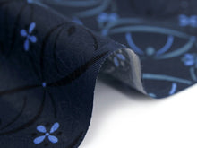 画像をギャラリービューアに読み込む, 着物 洗える着物 フルオーダー 仕立て付 小紋 濃藍 小花 東レシルック 市松格子 チェック 反物 和装 和服 袷 単衣 春 秋 冬 レディース 女性 きもの 羽織 コート カジュアル 上品 TORAY sillook 大久保信子 送料無料