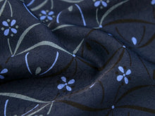 画像をギャラリービューアに読み込む, 着物 洗える着物 フルオーダー 仕立て付 小紋 濃藍 小花 東レシルック 市松格子 チェック 反物 和装 和服 袷 単衣 春 秋 冬 レディース 女性 きもの 羽織 コート カジュアル 上品 TORAY sillook 大久保信子 送料無料