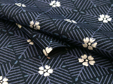 画像をギャラリービューアに読み込む, 着物 洗える着物 フルオーダー 仕立て付 小紋 紺 花菱 東レシルック 若松菱 格子 反物 和装 和服 袷 単衣 春 秋 冬 レディース 女性 きもの 羽織 コート カジュアル 上品 TORAY sillook 大久保信子 送料無料