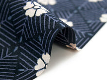 画像をギャラリービューアに読み込む, 着物 洗える着物 フルオーダー 仕立て付 小紋 紺 花菱 東レシルック 若松菱 格子 反物 和装 和服 袷 単衣 春 秋 冬 レディース 女性 きもの 羽織 コート カジュアル 上品 TORAY sillook 大久保信子 送料無料