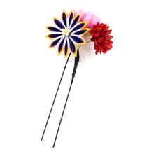画像をギャラリービューアに読み込む, 成人式 髪飾り パープル 菊 ヘアアクセサリー 花 ダリア 水引  つまみ細工 2点セット Uピン 卒業式 前撮り 袴 はかま 振袖 結婚式 和装 和服 着物 かんざし あす楽