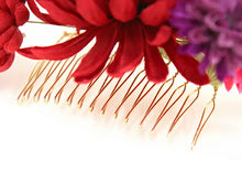 画像をギャラリービューアに読み込む, 成人式 髪飾り 赤 菊 ヘアアクセサリー 花 ダリア レッド コーム 卒業式 前撮り 袴 はかま 振袖 結婚式 和装 和服 着物 かんざし あす楽