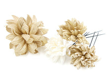 画像をギャラリービューアに読み込む, 成人式 髪飾り ゴールド 花 ヘアアクセサリー 菊 ダリア シャンパンゴールド ドライフラワー Uピン 7点セット 卒業式 前撮り 袴 はかま 振袖 結婚式 和装 和服 着物 かんざし 日本製 あす楽