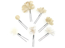 画像をギャラリービューアに読み込む, 成人式 髪飾り ゴールド 花 ヘアアクセサリー 菊 ダリア シャンパンゴールド ドライフラワー Uピン 7点セット 卒業式 前撮り 袴 はかま 振袖 結婚式 和装 和服 着物 かんざし 日本製 あす楽