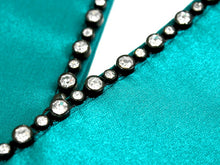 画像をギャラリービューアに読み込む, 重ね衿 伊達衿 振袖 成人式 深緑 ラインストーン 重ね襟 伊達襟 絹 シルク ビーズ グリーン 二尺袖 袴 卒業式 結婚式 披露宴 大学生 着物 和装 和服 女性 レディース