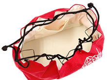 画像をギャラリービューアに読み込む, 成人式 巾着 赤 七宝 刺繍 バッグ 黒 花 かばん 大きめ 横長 単品 着物 振袖 袴 卒業式 レディース 女性 あとりえ座