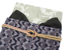 画像をギャラリービューアに読み込む, 洗える着物 コーディネートセット 袷 Mサイズ 黄緑 葉柄 きもの 青灰 幾何学模様 名古屋帯 深緑 正絹帯揚げ帯締め 植物 シダ 四角 4点セット 帯 小紋 レディース 女性 プレタ 和装 和服