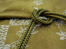 画像をギャラリービューアに読み込む, 洗える着物 コーディネートセット 袷 Mサイズ 赤紫 植物柄 猫 きもの オフホワイト 華紋 名古屋帯 抹茶 正絹帯揚げ帯締め 幾何学模様 椿 笹 竹 花 茶紫 パープル 4点セット 帯 小紋 レディース 女性 プレタ 和装 和服