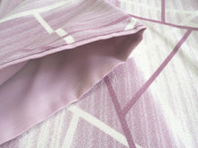 画像をギャラリービューアに読み込む, 洗える着物 コーディネートセット 袷 Lサイズ 薄紫 幾何学模様 きもの 紺 華紋 名古屋帯 紫 黄緑 正絹帯揚げ帯締め パープル 桜 4点セット 帯 小紋 レディース 女性 プレタ 和装 和服