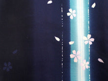 画像をギャラリービューアに読み込む, 洗える着物 コーディネートセット 袷 Lサイズ 青 縞 桜 きもの 黒茶 幾何学模様 名古屋帯 渋水色 水色 正絹帯揚げ帯締め 紺 ブラック ブラウン ピンク 4点セット 帯 小紋 レディース 女性 プレタ 和装 和服