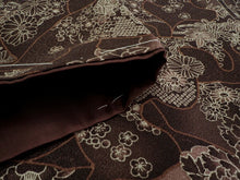 画像をギャラリービューアに読み込む, 洗える着物 コーディネートセット 袷 Lサイズ 茶色 茶屋辻 猫 きもの グレー 青 縞 名古屋帯 緑 さび色 正絹帯揚げ帯締め 動物柄 四季の花 家屋 ブルー グリーン 4点セット 帯 小紋 レディース 女性 プレタ 和装 和服