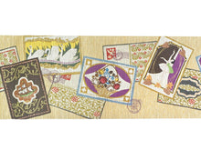 画像をギャラリービューアに読み込む, 半幅帯 絹 レディース 召しませ華 ベージュ地 絵手紙 細帯 花柄 リバーシブル 長尺 4m 日本製 洒落帯 四寸 単品 女性 新品 送料無料 お仕立て上がり