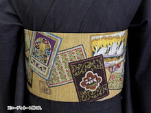 画像をギャラリービューアに読み込む, 半幅帯 絹 レディース 召しませ華 ベージュ地 絵手紙 細帯 花柄 リバーシブル 長尺 4m 日本製 洒落帯 四寸 単品 女性 新品 送料無料 お仕立て上がり