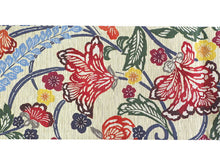 画像をギャラリービューアに読み込む, 半幅帯 絹 レディース 召しませ華 ベージュ 花柄 細帯 青 花音 琉球 紅型柄 リバーシブル 赤 レッド ブルー 長尺 4m 日本製 洒落帯 四寸 単品 女性 新品 送料無料 お仕立て上がり