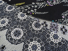 画像をギャラリービューアに読み込む, 半幅帯 絹 レディース 召しませ華 グレー プリズムレース 細帯 黒 植物柄 リバーシブル 花 葉 灰色 ブラック 長尺 4m 日本製 洒落帯 四寸 単品 女性 新品 送料無料 お仕立て上がり