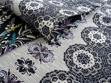画像をギャラリービューアに読み込む, 半幅帯 絹 レディース 召しませ華 グレー プリズムレース 細帯 黒 植物柄 リバーシブル 花 葉 灰色 ブラック 長尺 4m 日本製 洒落帯 四寸 単品 女性 新品 送料無料 お仕立て上がり