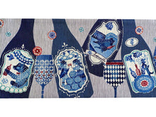 画像をギャラリービューアに読み込む, 半幅帯 絹 レディース 召しませ華 ブルー ワインの時間 細帯 オレンジ 花 七宝 リバーシブル 水色 グレー ワインボトル 猫 動物柄 熊 長尺 4m 日本製 洒落帯 四寸 単品 女性 新品 送料無料 お仕立て上がり