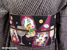 画像をギャラリービューアに読み込む, 半幅帯 絹 レディース 召しませ華 ワインレッド ワインの時間 細帯 緑 花 七宝 リバーシブル 赤紫 ブルー グリーン 水色 ワインボトル 猫 動物柄 熊 長尺 4m 日本製 洒落帯 四寸 単品 女性 新品 送料無料 お仕立て上がり