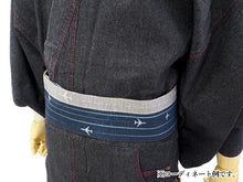 画像をギャラリービューアに読み込む, 角帯 絹 召しませ華 日本製 単品 紺 飛行機 空港 旅行 男帯 リバーシブル 日本製 着物 正絹 帯 男性 男物 男 紳士 メンズ 浴衣 着物 和服 送料無料