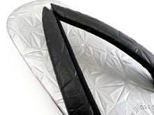 画像をギャラリービューアに読み込む, カレンブロッソ Calen Blosso 菱屋 カフェ草履 メンズ 雪駄 男性 L 銀 黒 シルバー ブラック 型押し スターダスト 星 和装小物 履物 着物 和服 和装 紳士用 日本製