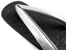 画像をギャラリービューアに読み込む, カレンブロッソ Calen Blosso 菱屋 カフェ草履 メンズ 雪駄 男性 L 黒 銀 ブラック シルバー 型押し スターダスト 星 和装小物 履物 着物 和服 和装 紳士用 日本製